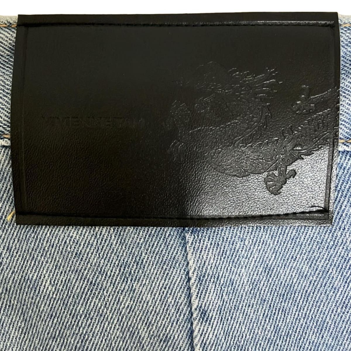  TAM ヴィヴィアンタム ジーンズ サイズ36 S レディース - ブルー フルレングス 一部フェイクレザー 切りっぱなし加工 ストレートデニム デニム ジーンズ