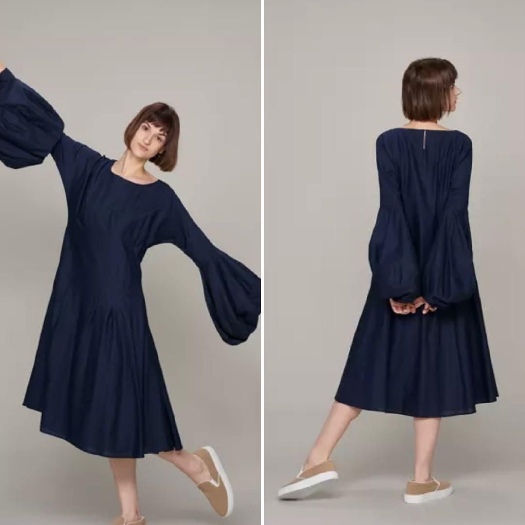  Merlette DRESS 定価7.1万 ネイビー S 長袖 七分袖 その他