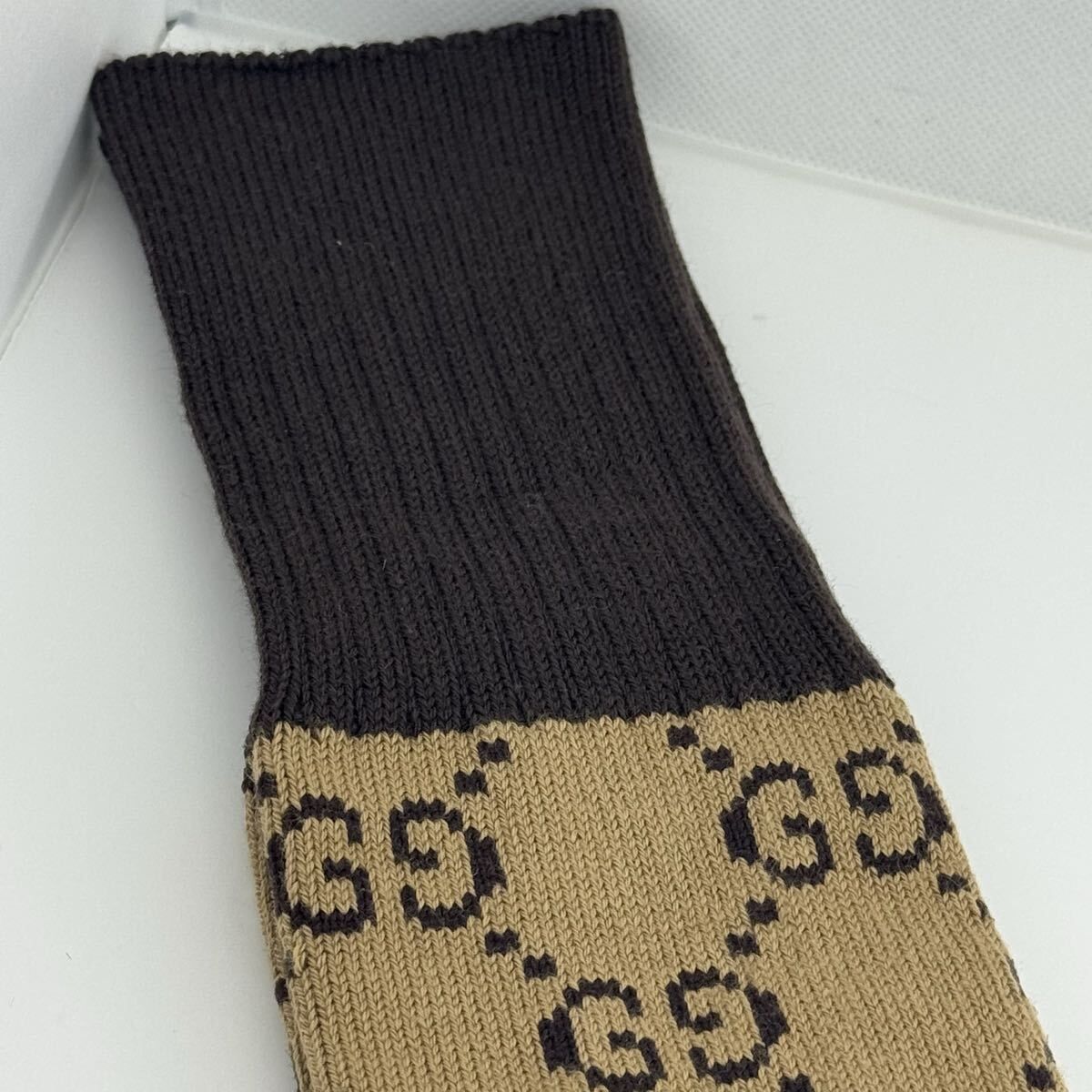 グッチ GGパターン コットンブレンド Mサイズ ソックス 07101.61