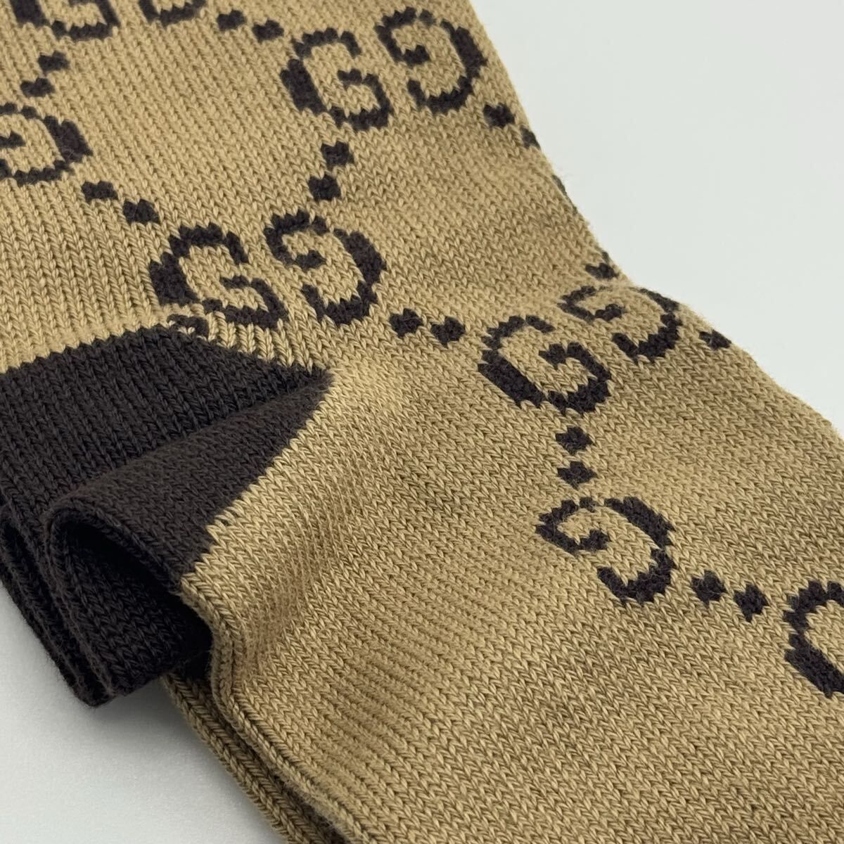 グッチ GGパターン コットンブレンド Mサイズ ソックス 07100.61