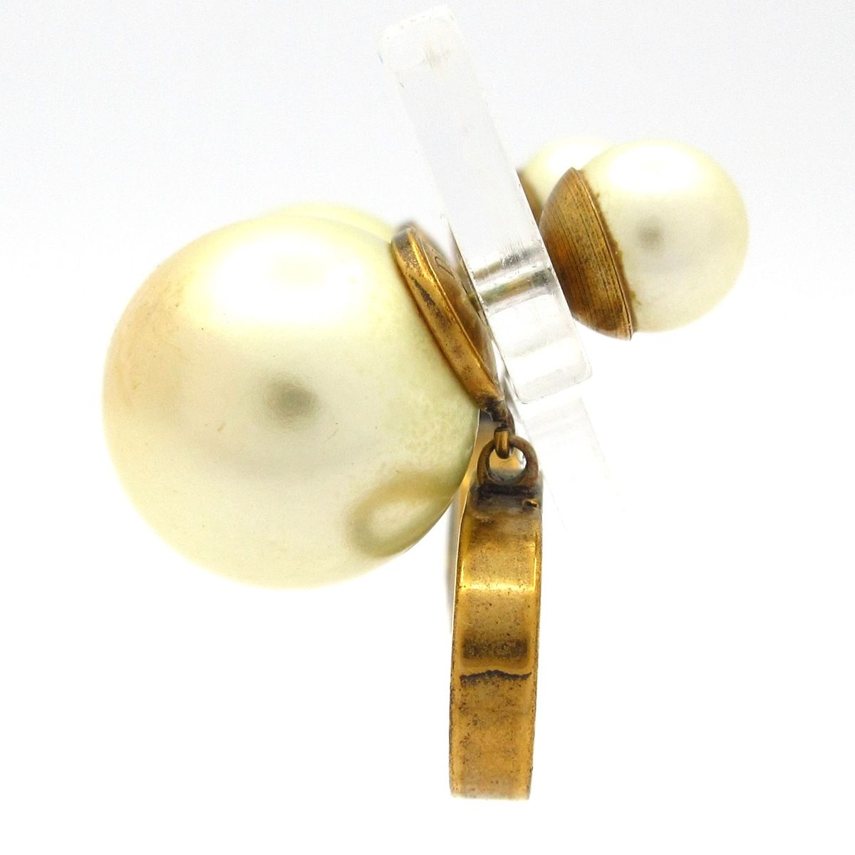 DIOR ChristianDior ディオール クリスチャンディオール ピアス トライバル 白 ゴールド