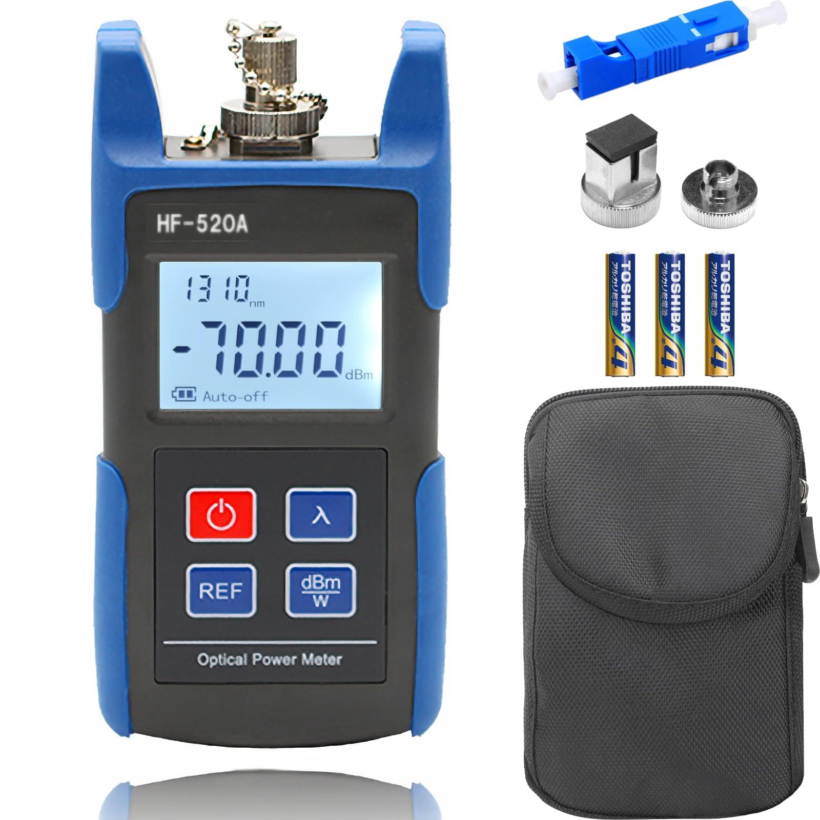 数量 Hi-FIELD 光パワーメーター HF-520 A 自己校正機能付 全7点セット 日本語説明書 - 電池付 FC ST SC LCコネクタ