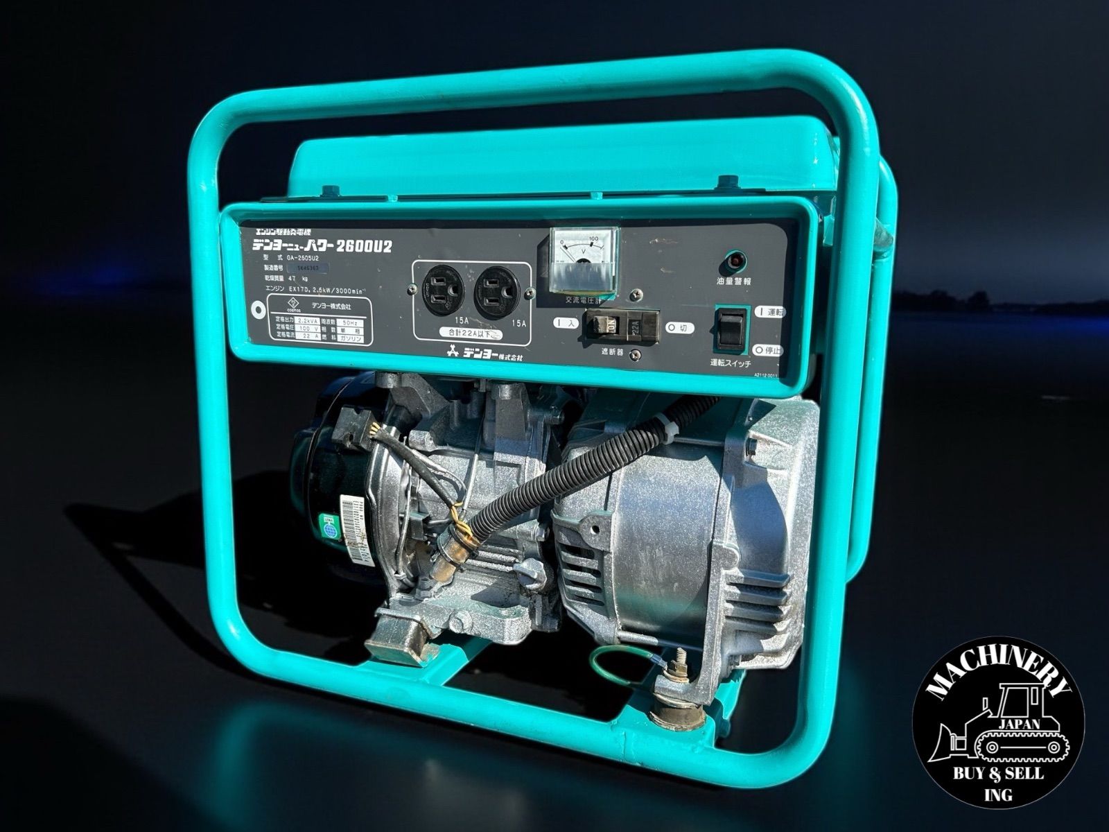 正常稼働品 整備 塗装済 全国輸送費込 DENYO 発電機 GA-2605U2 2.2kVA 単相100V キャブレター装着