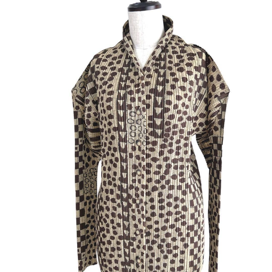 PLEATS PLEASE 初期 99AW 総柄 ロングカーディガン