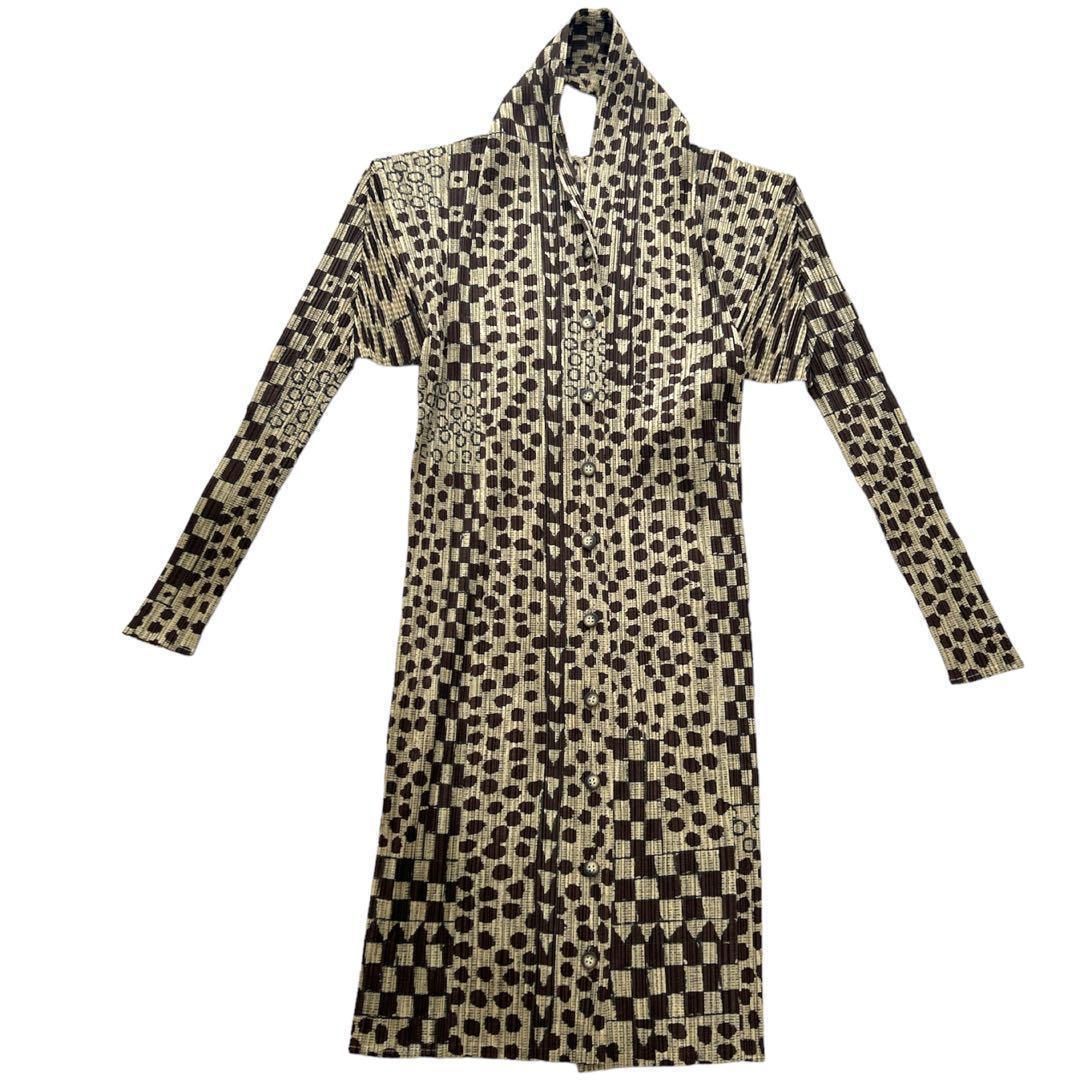  PLEATS PLEASE 初期 99 AW 総柄 ロングカーディガン 長袖 カーディガン ボレロ アンサンブル