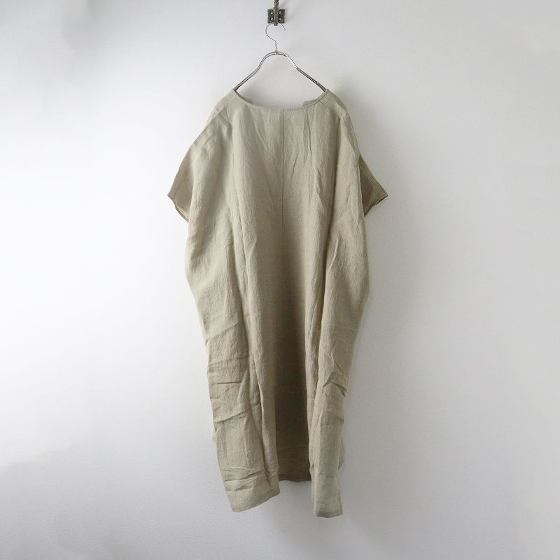 2025SS エヴァムエヴァ evam eva リネンスキッパーワンピース F ベージュ ドレス ロング スリット 2400014680232