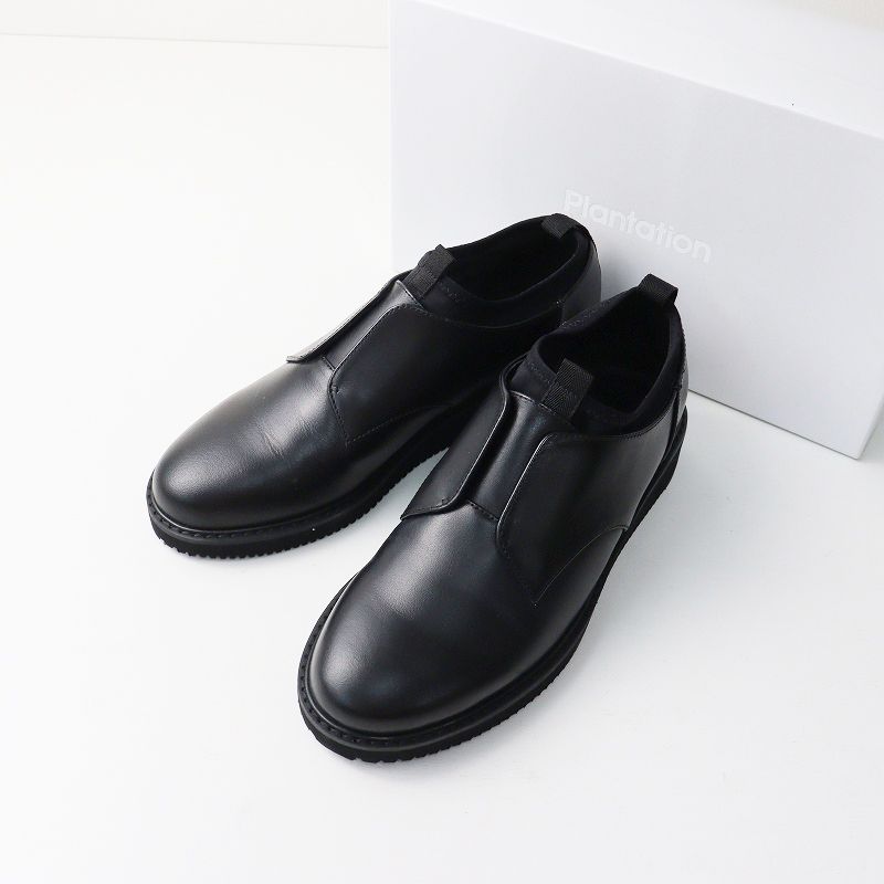 2025 プランテーション Plantation ダービースリッポン 23 5 cm ブラック レザー シューズ 牛革 靴