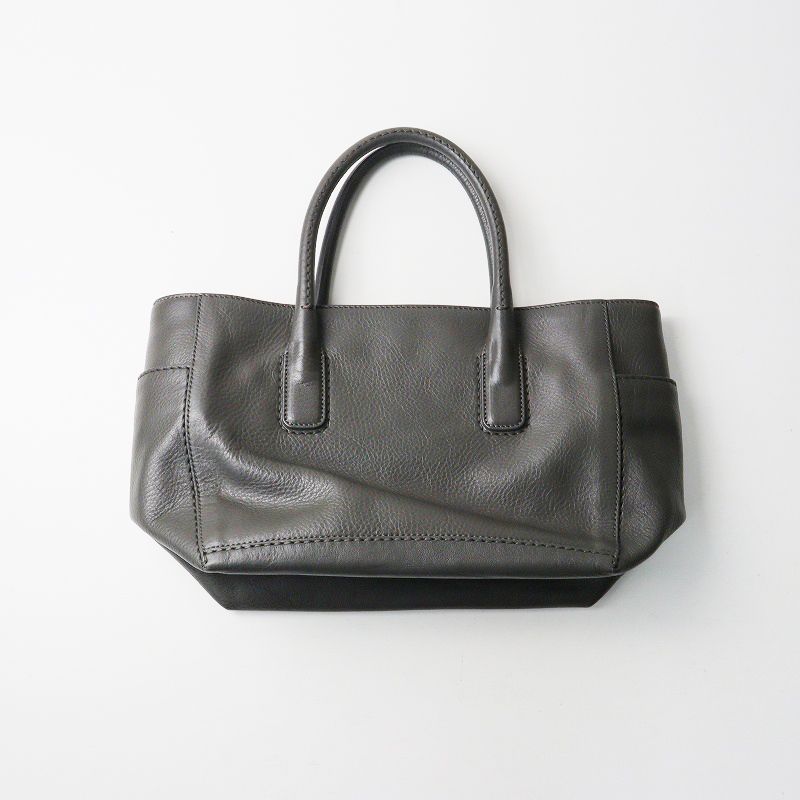 極美品 定価8.8万 ヒロフ HIROFU デュオ レザートートバッグ M＼グレー
