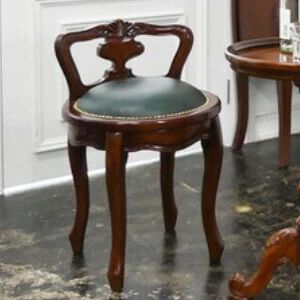 アンティーク調 レトロ ヴァーサ背付ラウンドチェア ブラウン