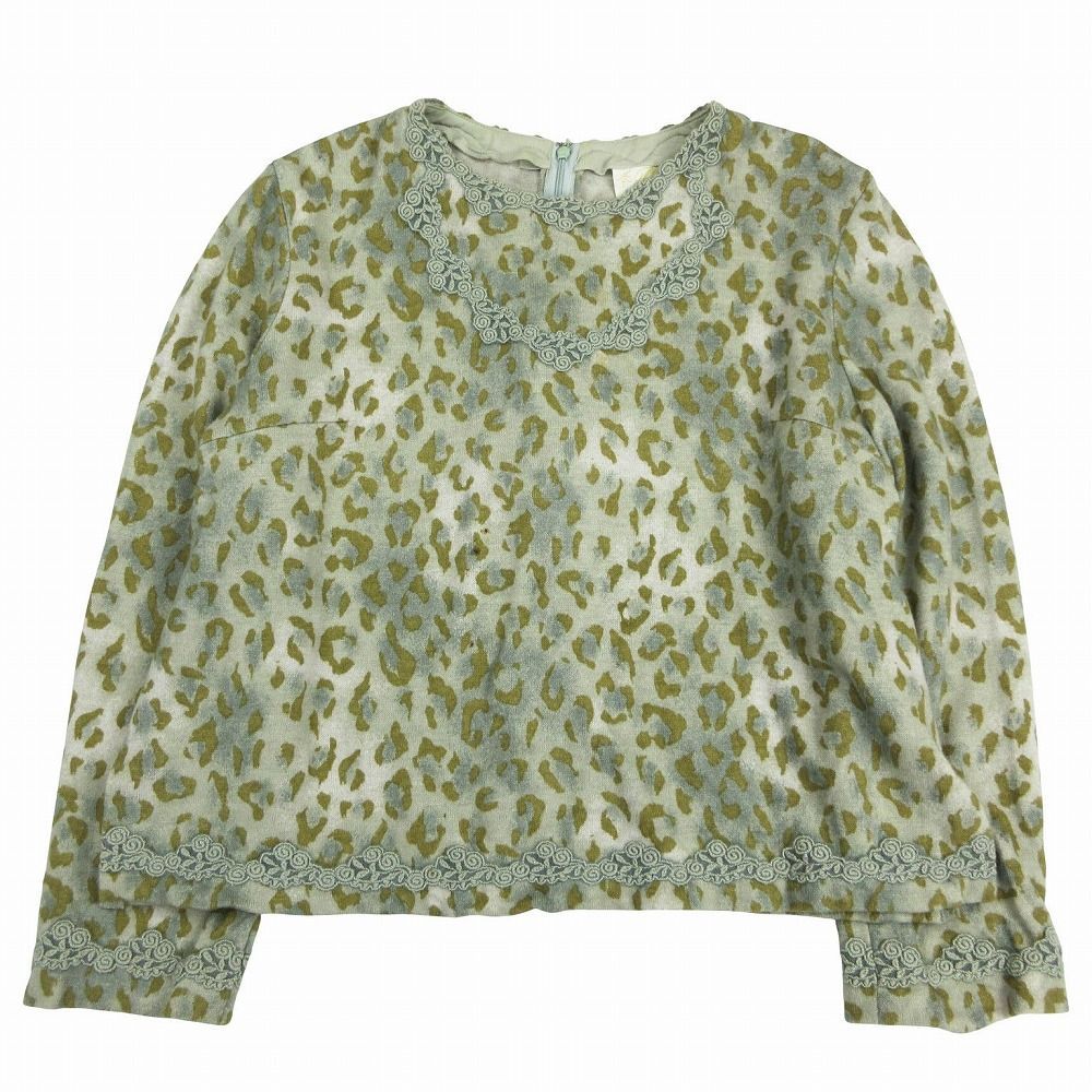 定価61600円インポート ロッサrossa刺繍セーター インポートロッサ import Rossa レース刺繍 レオパード柄 ニット