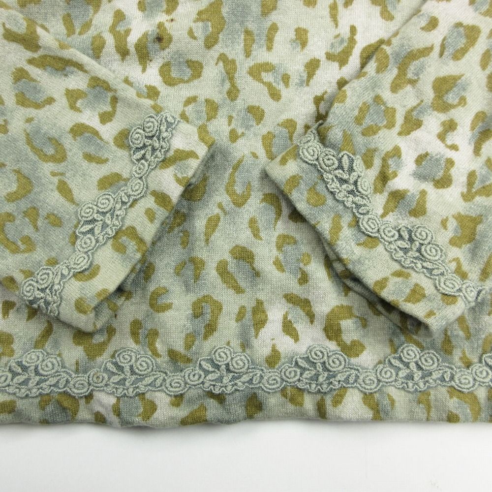 インポートロッサ import Rossa レース刺繍 レオパード柄 ニット