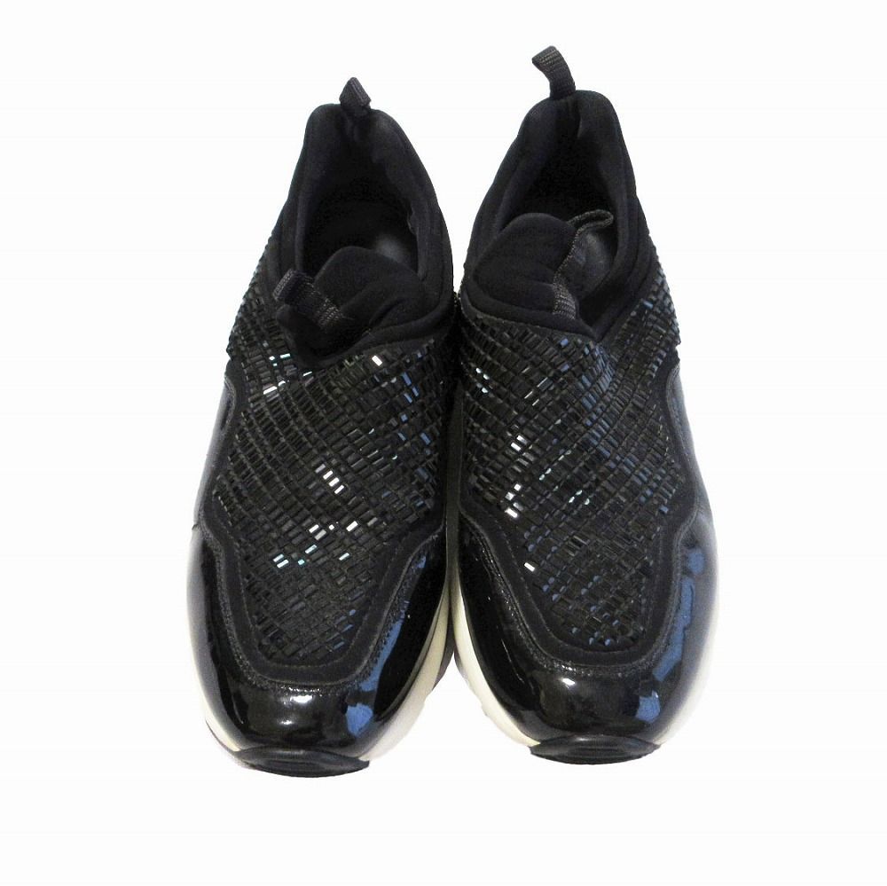 サルヴァトーレ フェラガモ Salvatore Ferragamo ビジュー装飾 スリッポン スニーカー シューズ ブラック 23 cm レディース