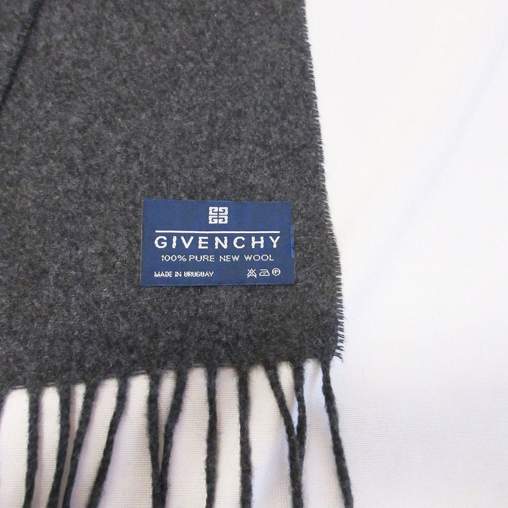 GIVENCHY ジバンシィ ピュアニューウール ロゴ刺しゅう マフラー