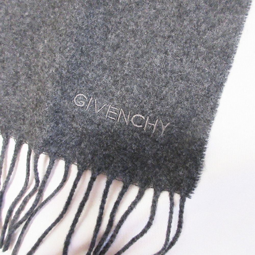 GIVENCHY ジバンシィ ピュアニューウール ロゴ刺しゅう マフラー