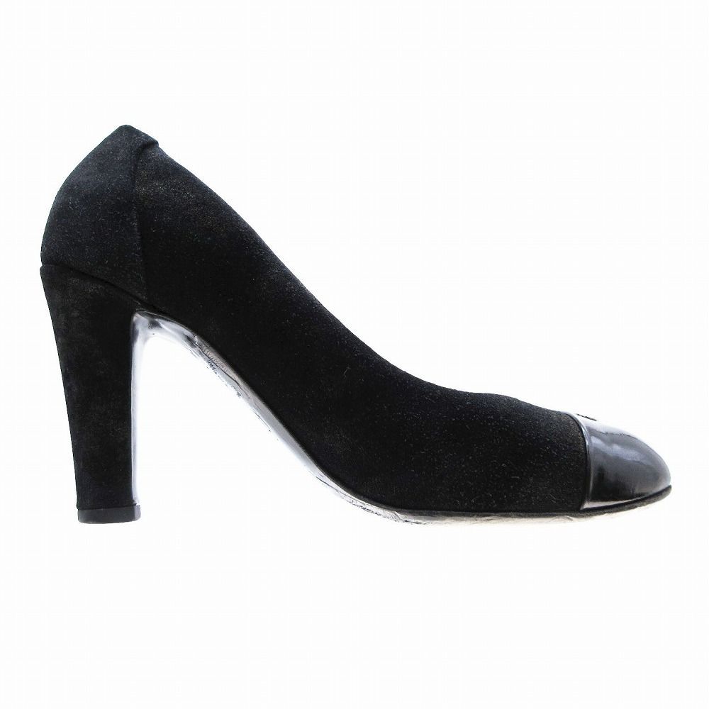 CHANEL シャネル パンプス ココマーク エナメル キャップトゥ ラメ