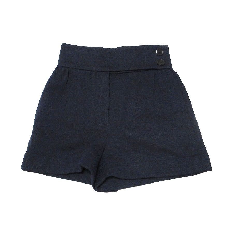 LOUIS VUITTON ルイヴィトン ハイウエスト ショートパンツ ショーツ ネイビー サイズS レディース RW091B WOPA498DD