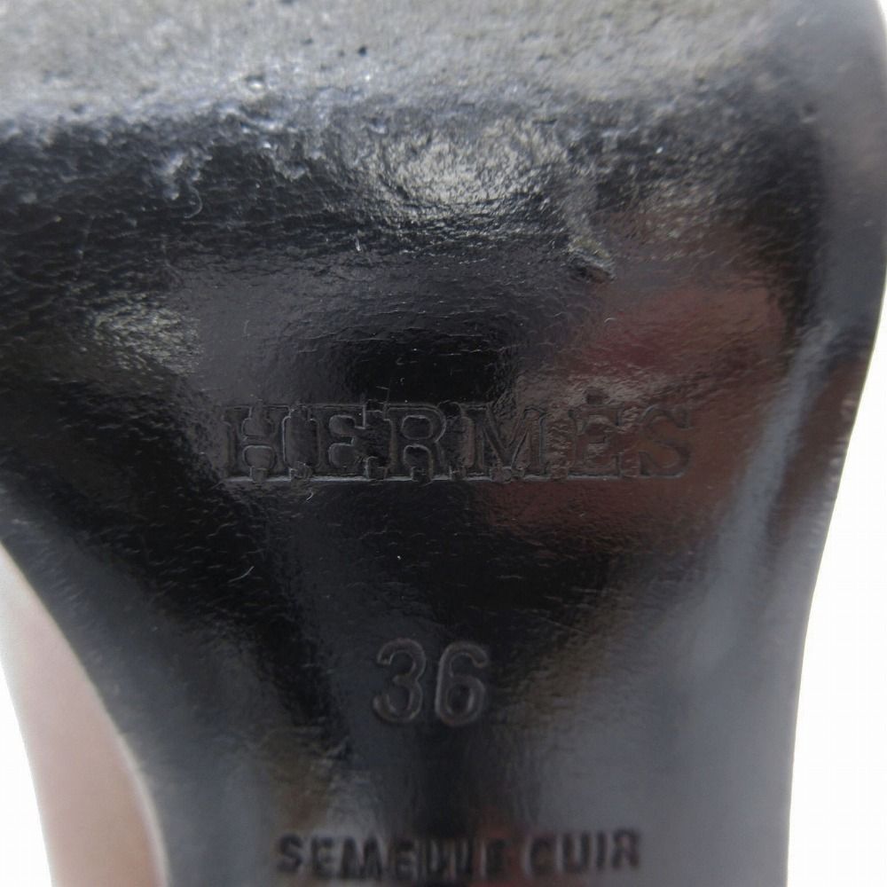 専用 美品✨ HERMES エルメス パンプス イタリア製 レザー 美品】HERMES エルメス パンプス レザー 22.5cm 黒 イタリア製