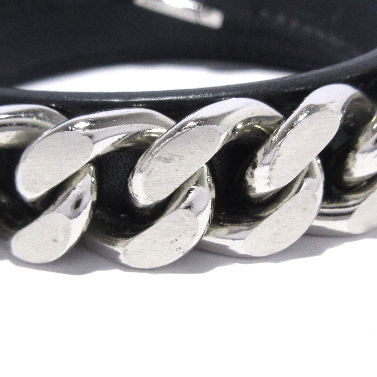 HERMES エルメス ブレスレット カムデン レザー 黒 シルバー 2連