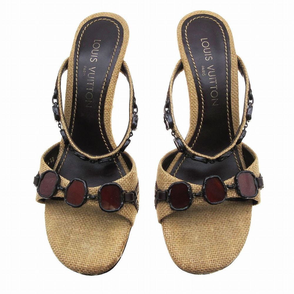 LOUIS VUITTON ルイヴィトン サンダル アンクルストラップ カラー