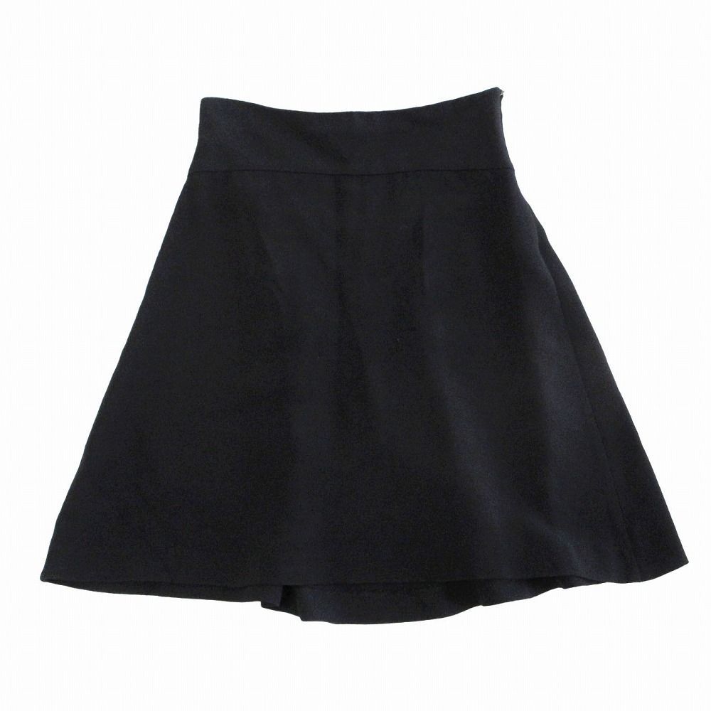 miumiu ミュウミュウ バックギャザー スカート ひざ丈 フレア ブラック