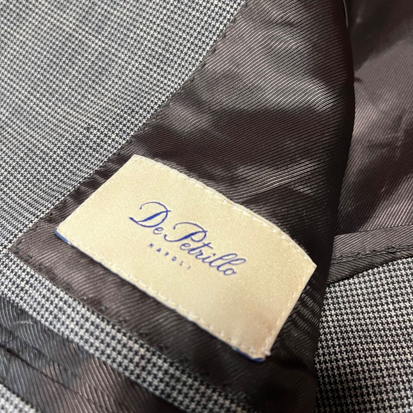 De Petrillo デペトリロ イタリア製 マイクロ千鳥柄 6B ダブルブレスト