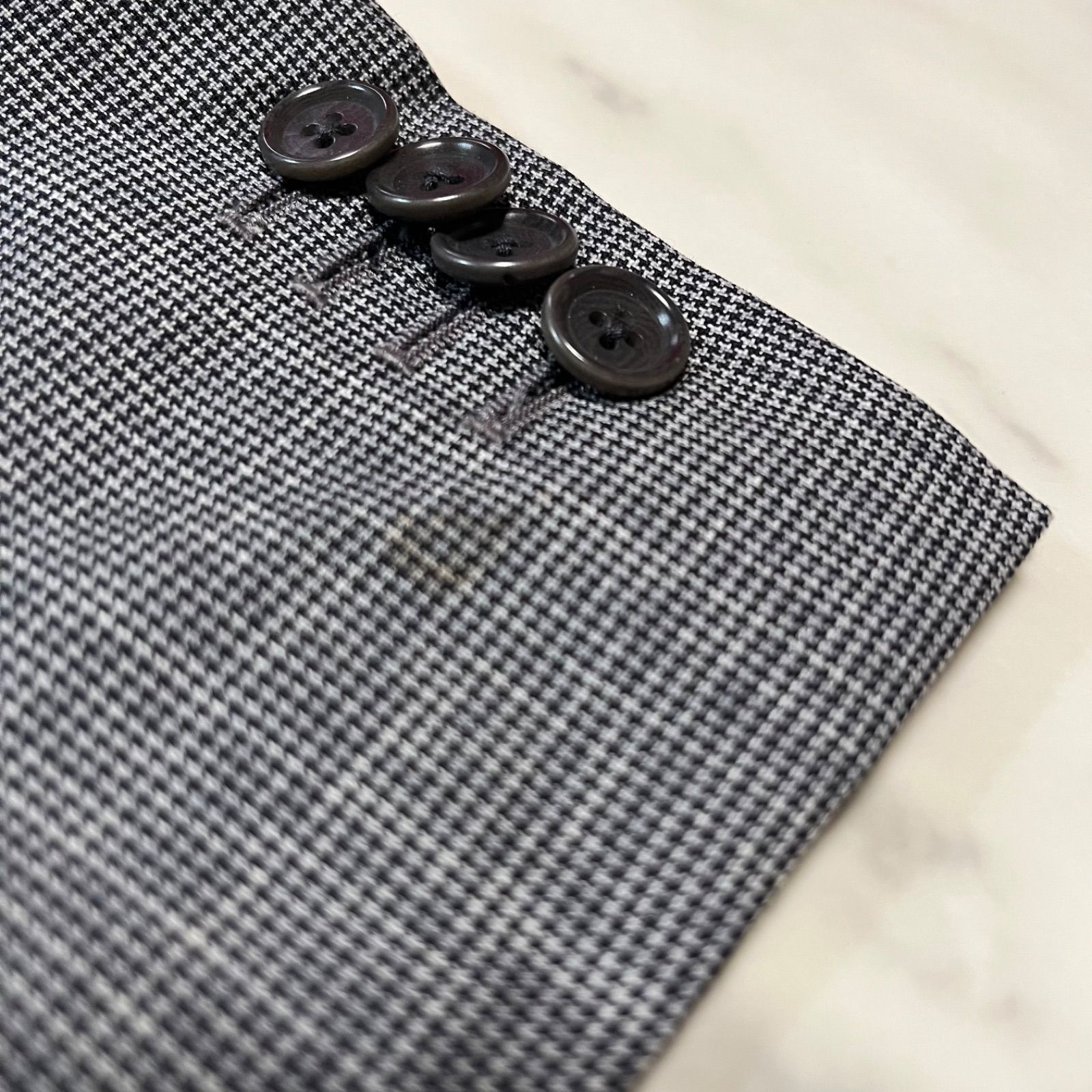 De Petrillo デペトリロ イタリア製 マイクロ千鳥柄 6B ダブルブレスト