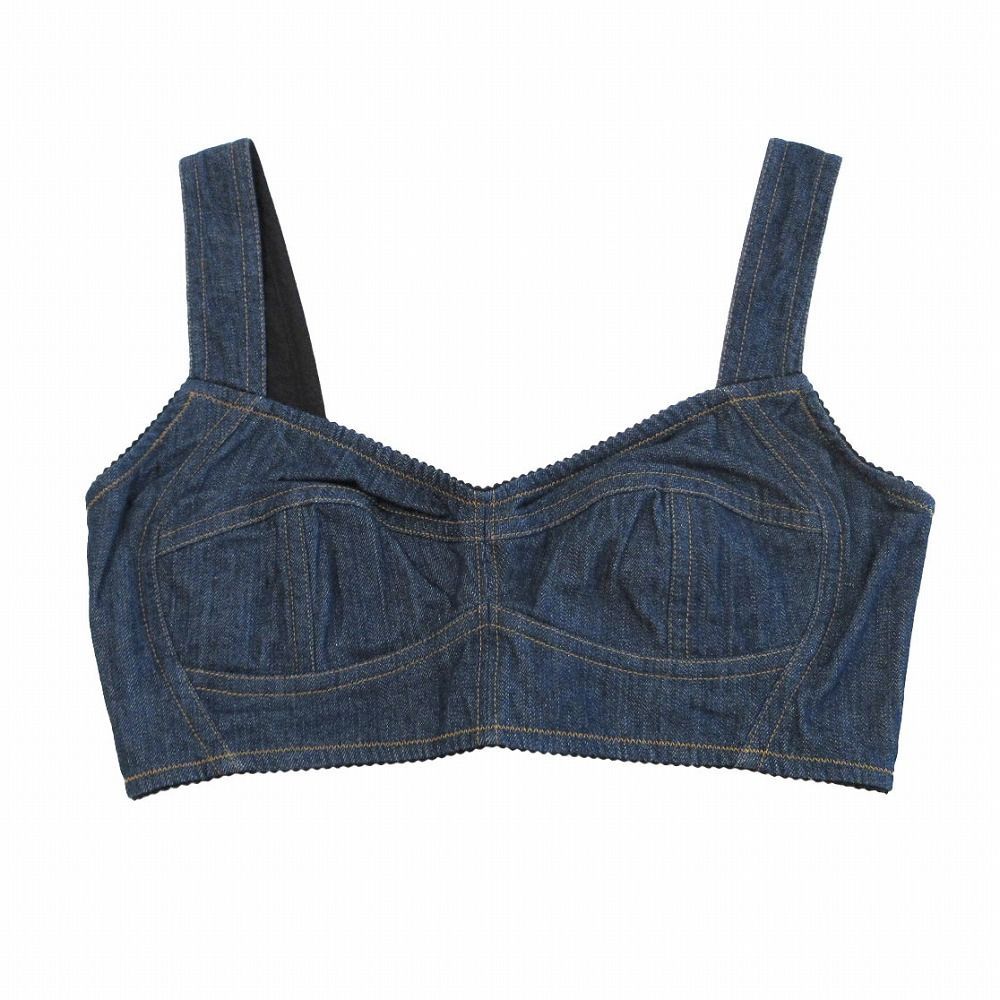 DOLCE-GABBANA ドルチェアンドガッバーナ クロップドビスチェ デニム F7Y28D G899T サイズM レディース