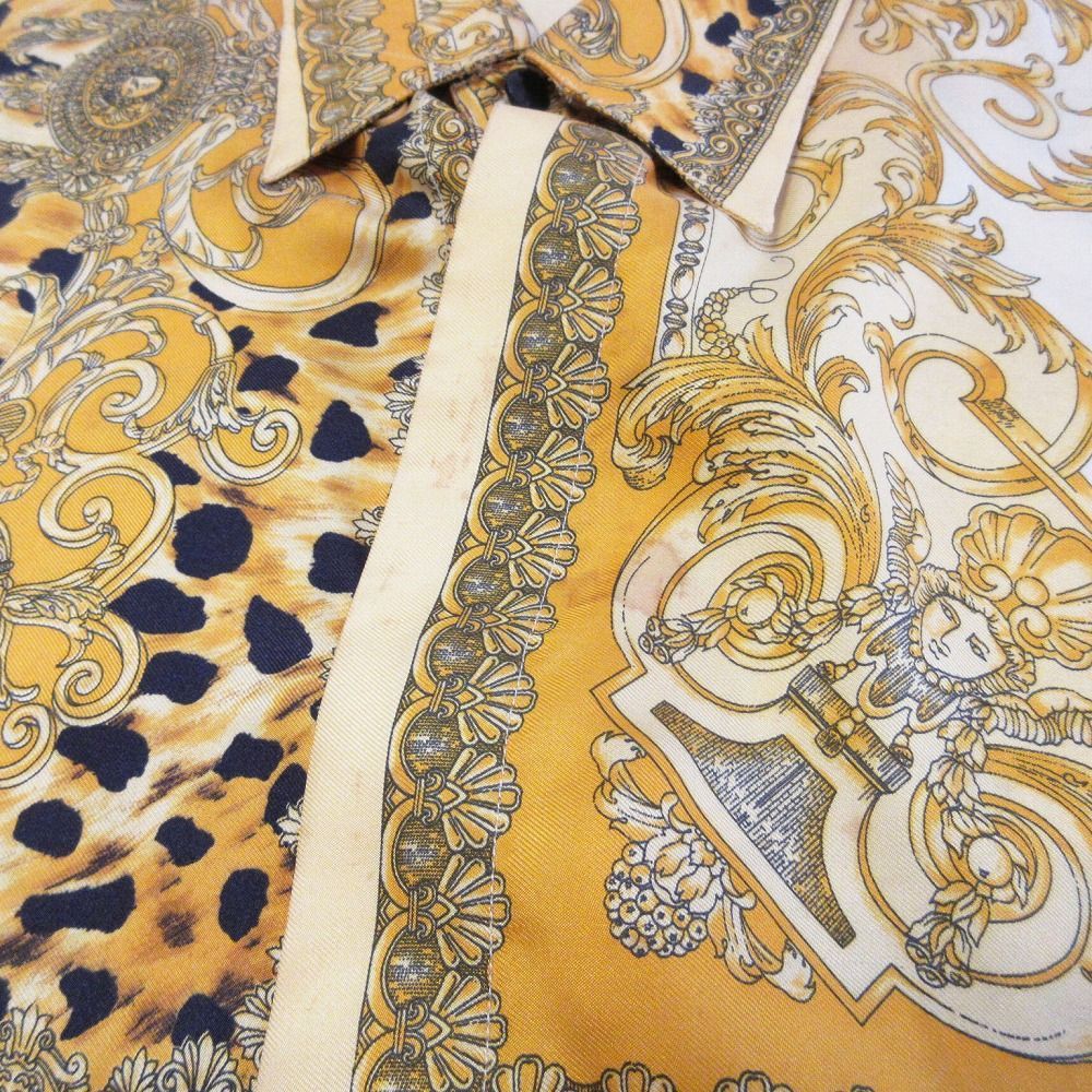 istante イスタンテ ヴェルサーチ バロック柄 シャツ 長袖 シルク100