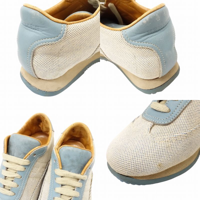 HERMES エルメス クイック スニーカー シューズ キャンバス×レザー H