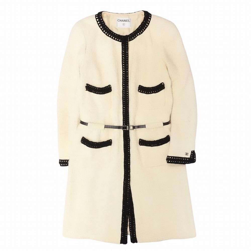 CHANEL シャネル バイカラー ツイード コートココマーク アウター