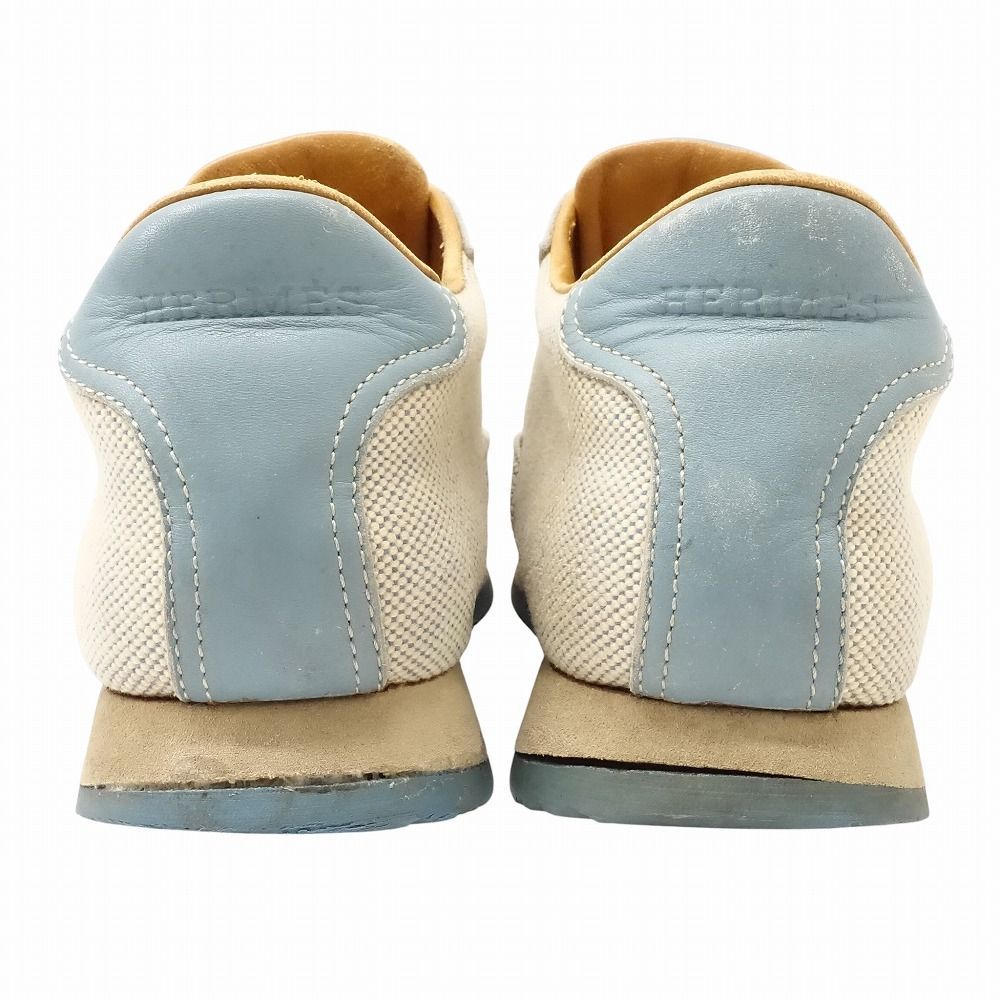 HERMES エルメス クイック スニーカー シューズ キャンバス×レザー H