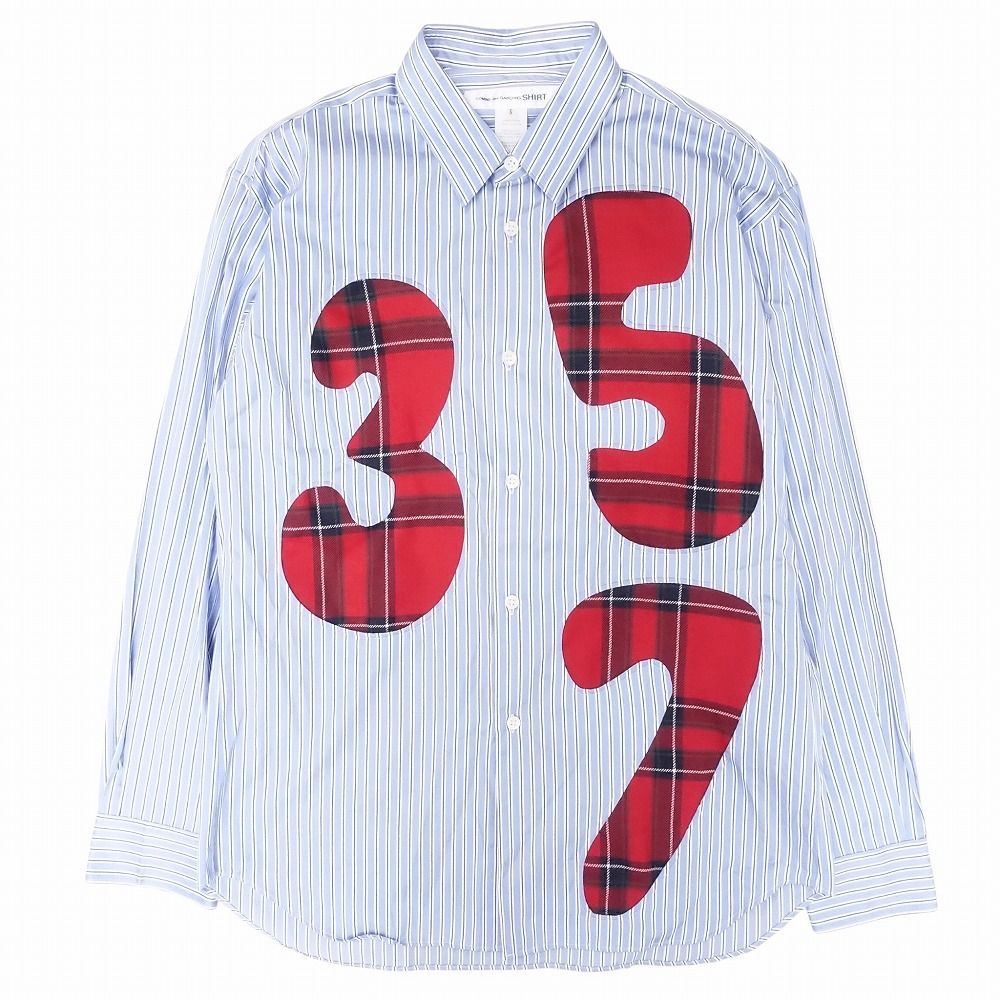 COMME des GARCONS SHIRT コムデギャルソンシャツ 22AW FJ-B016 パッチワーク ストライプ柄シャツ S メンズ TNT