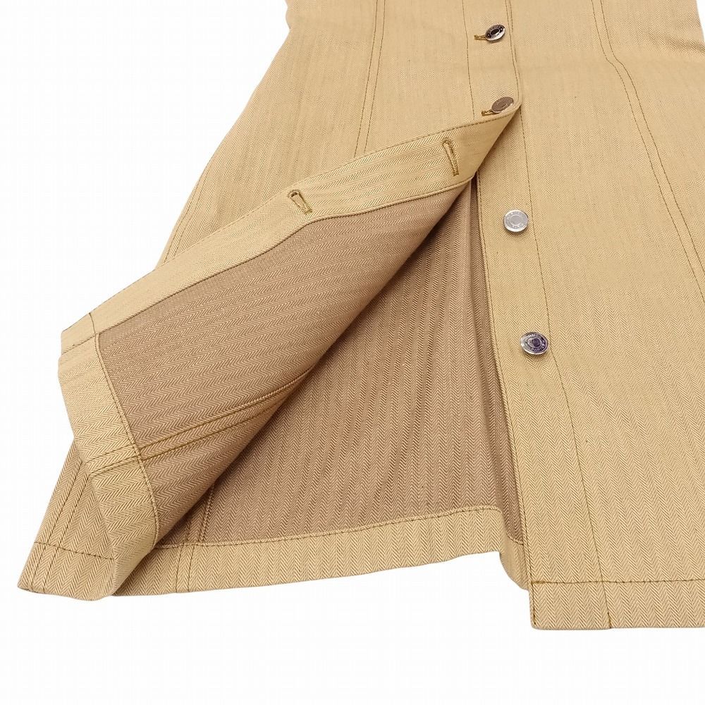 美品 HERMES エルメス 24AW 4H0553DI ヘリンボーン柄 デニムワンピース