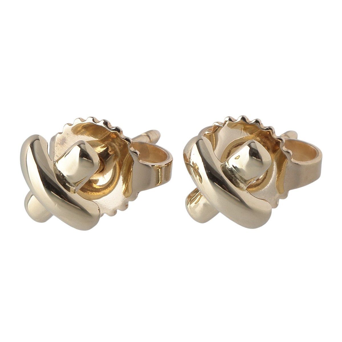 ティファニー クロス ステッチ ピアス 750 YG 仕上げ済 TIFFANY 24118