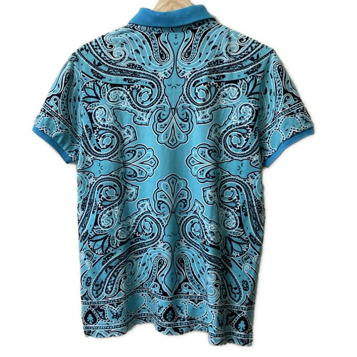 ETRO エトロ 半袖ポロシャツ サイズM レディース - ライトブルー×黒×白