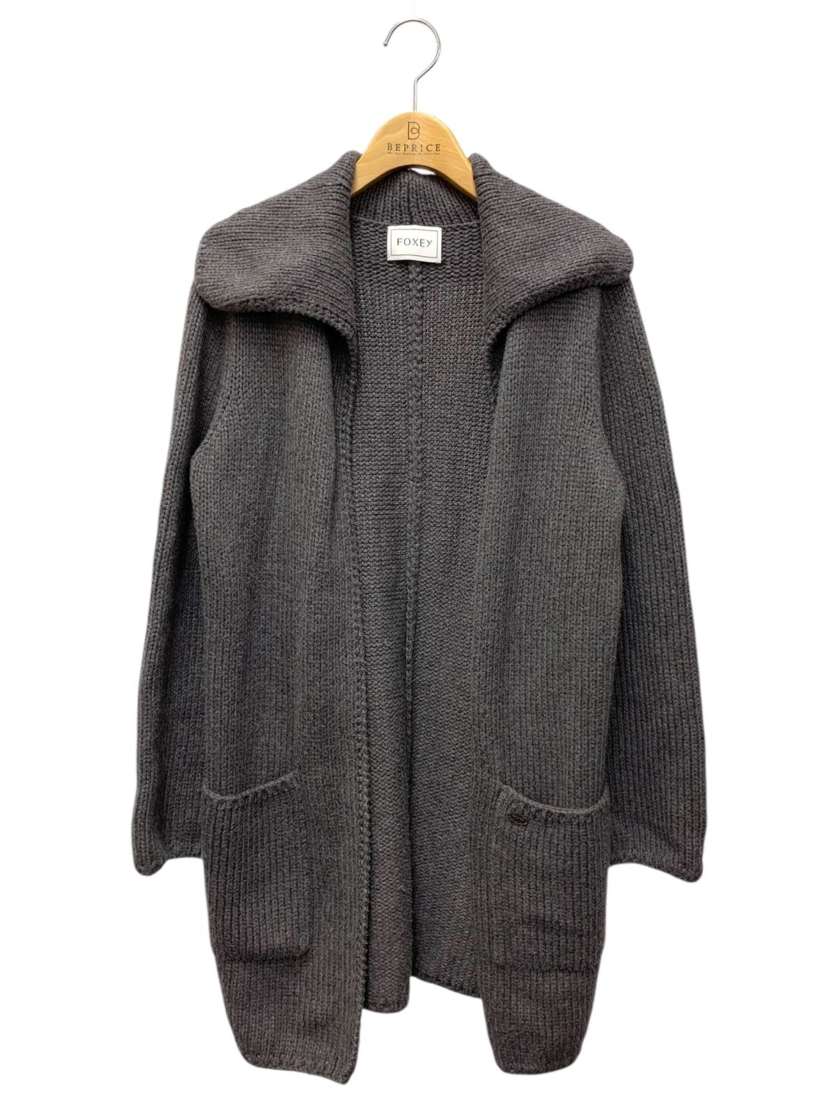 フォクシーブティック ウイング ロング 35226 カーディガン F グレー ニット IT5V04ZX8UIX
