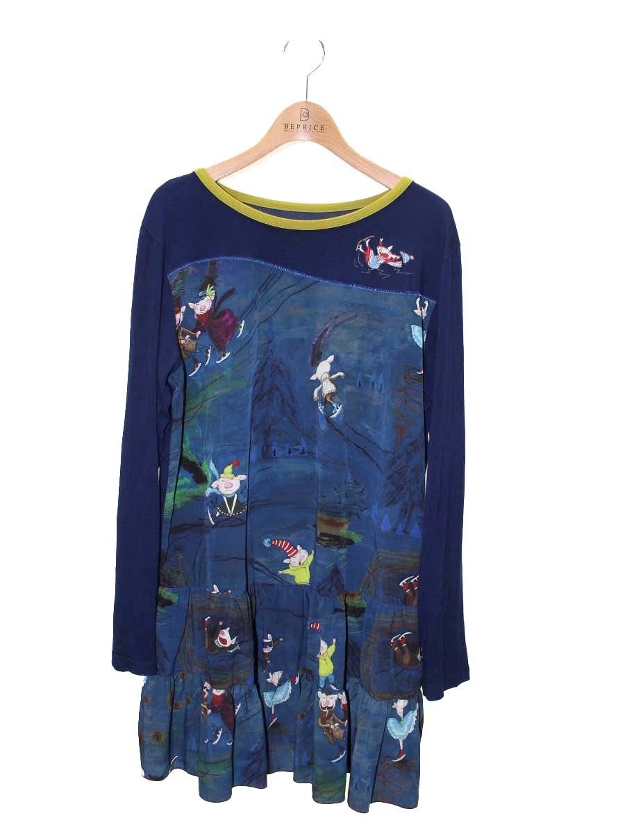 新品、アルベロベロのチュニック。 アルベロベロ 432840 チュニック F ネイビー ぶたさん スケート