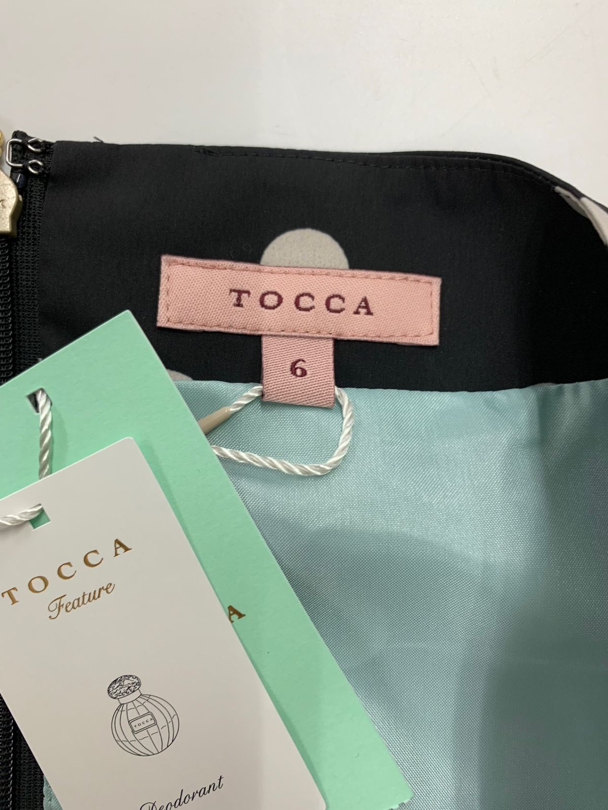  トッカ POLKA RAIN ドレス ワンピース 6 ブラック ノースリーブ ひざ丈ワンピース