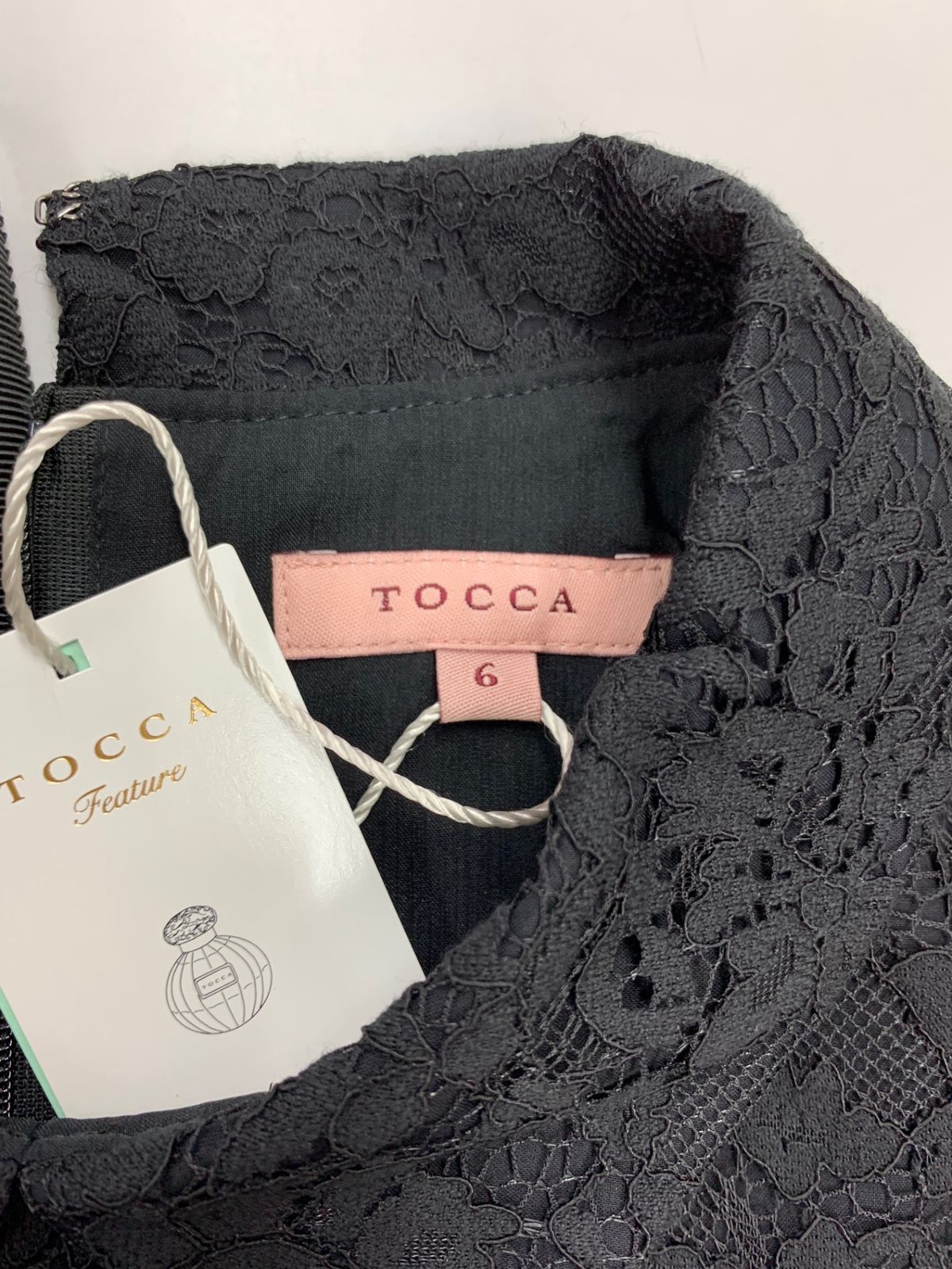  トッカ LACE A LA CARTE ドレス ワンピース 6 ブラック 美人百花掲載 ノースリーブ ひざ丈ワンピース