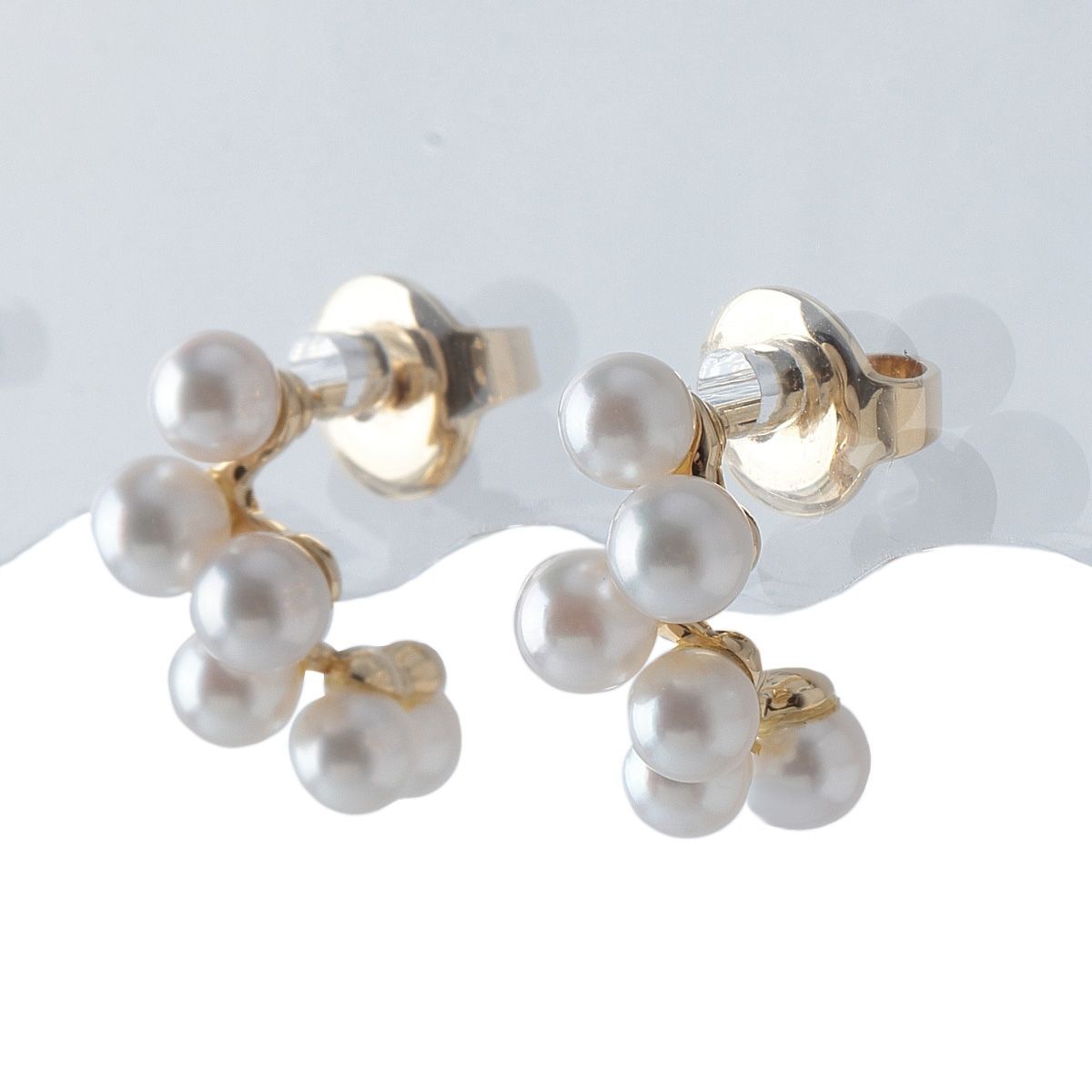 ミキモト ベビーパール ピアス PE-1776 PK型 アコヤパール3.2 mm K 18 YG 仕上げ済 24045