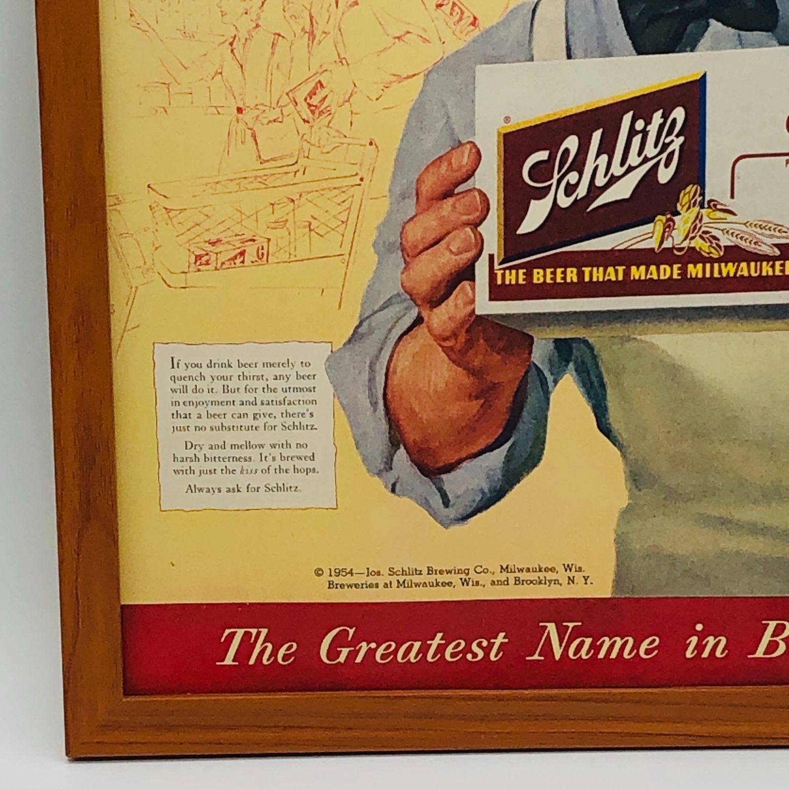 ビンテージ 広告 ポスター フレーム付 『 シュリッツ (Schlitz
