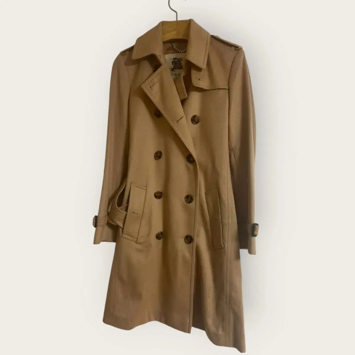 バーバリー カシミア ウールブレンド 龍宮寺 堅 ケンジントン トレンチコート ベージュ6サイズ