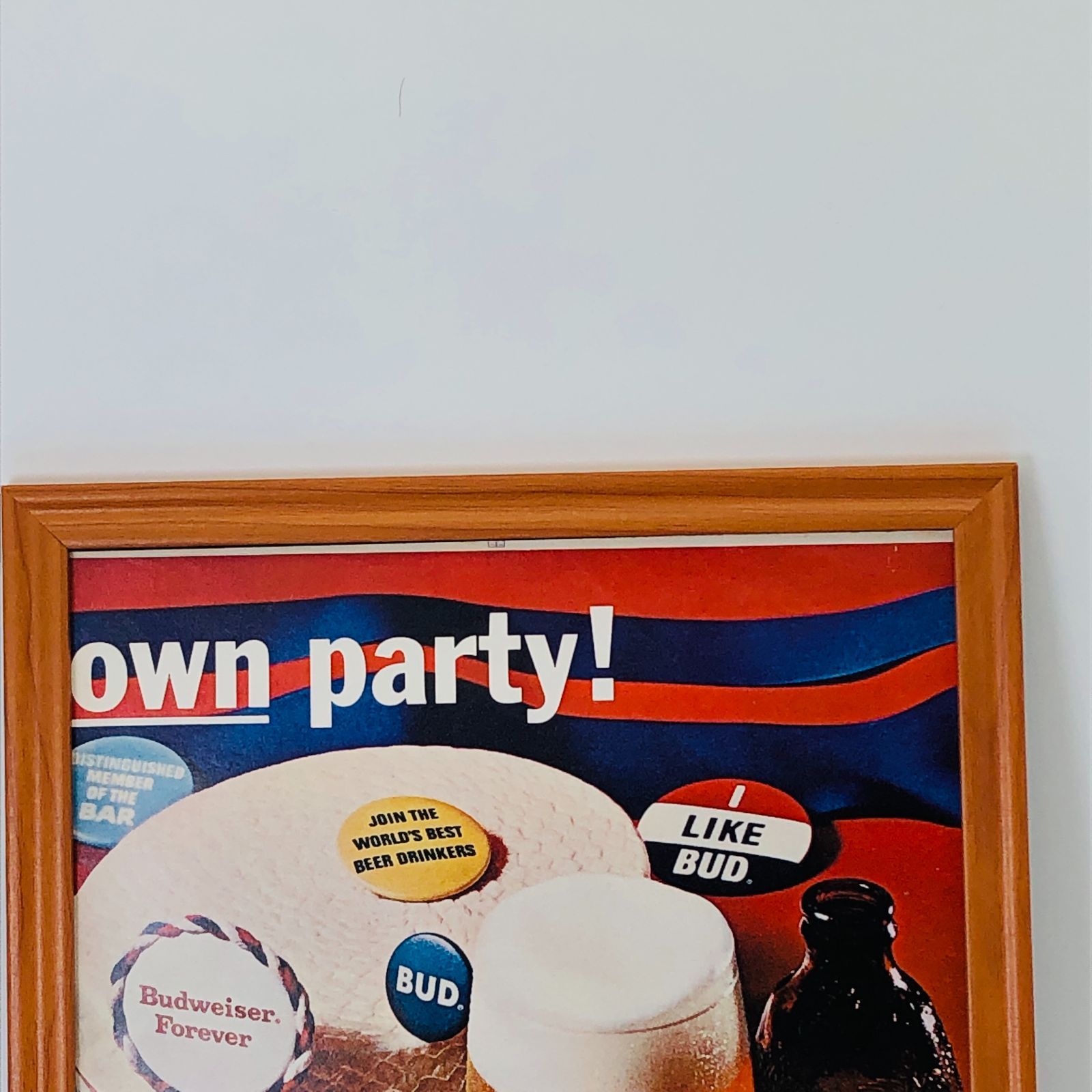 ビンテージ 広告 ポスター フレーム付 『 バドワイザービール