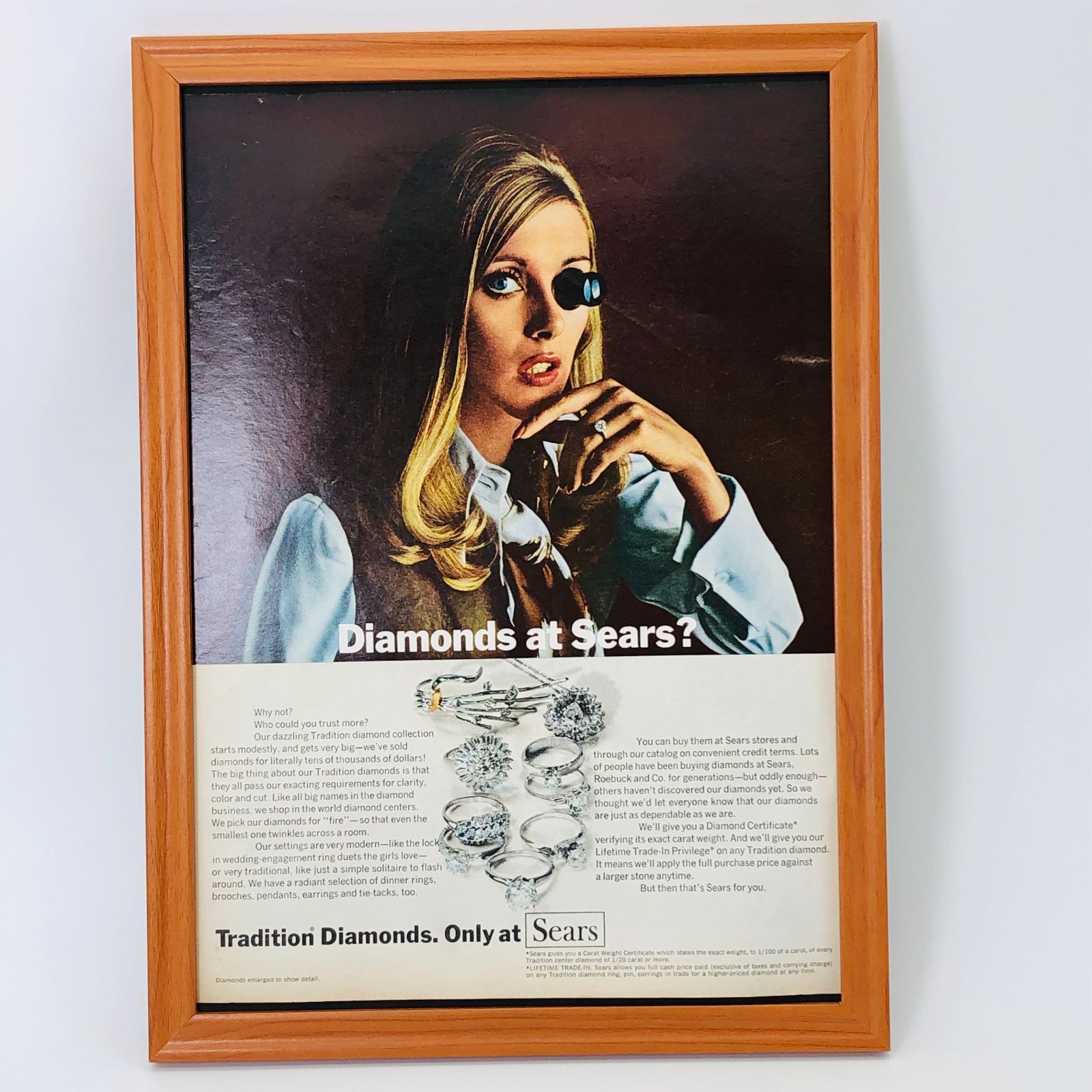 ビンテージ 広告 ポスター フレーム付 『 シアーズダイヤモンド販売店