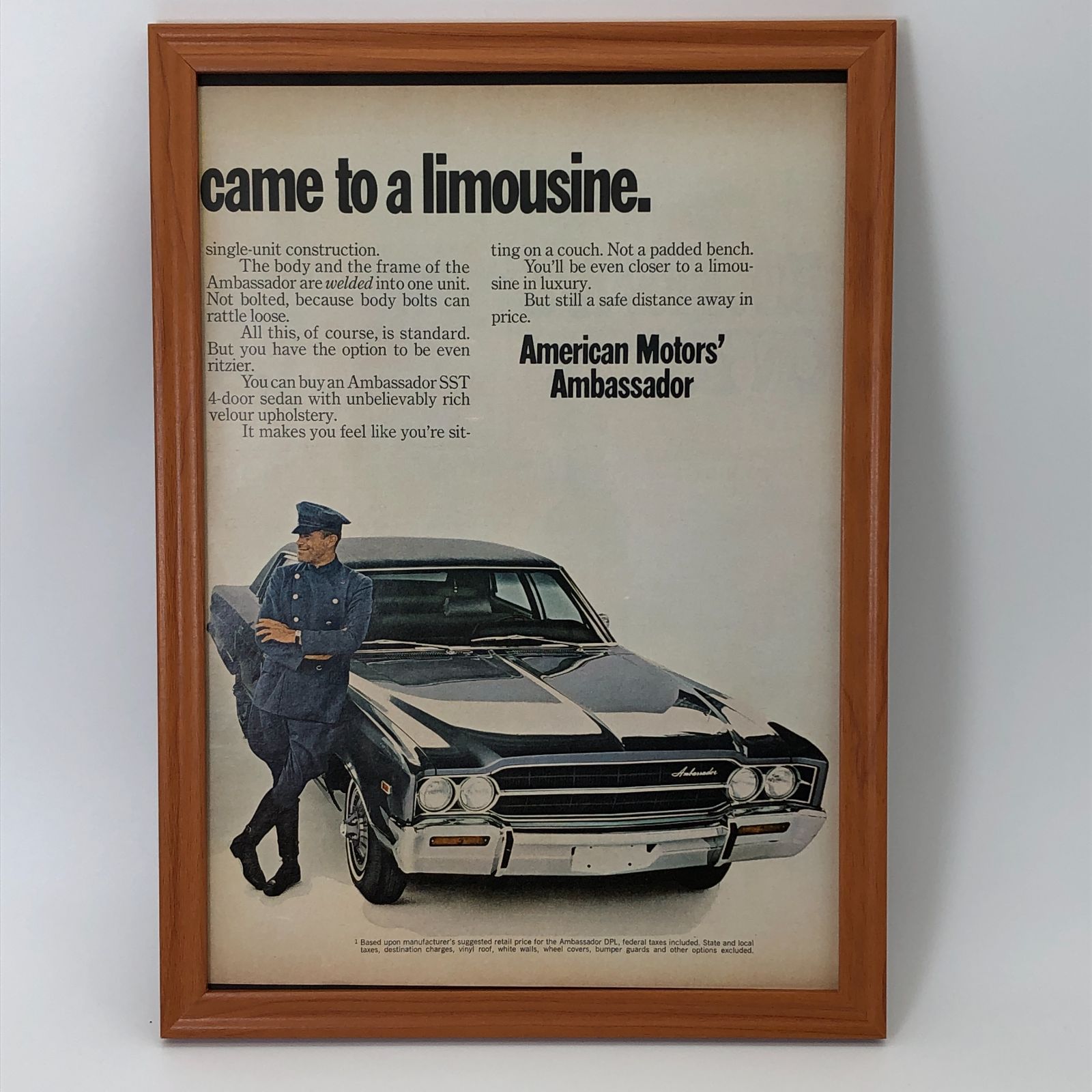 ビンテージ 広告 ポスター フレーム付 『 アメリカンモーターズ
