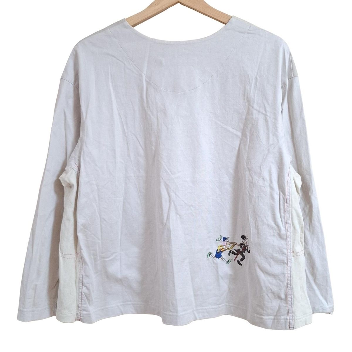 アルベロベロ オレボレブラ 長袖カットソー レディース - ベージュ×アイボリー×マルチ クルーネック 刺繍 ビジュー