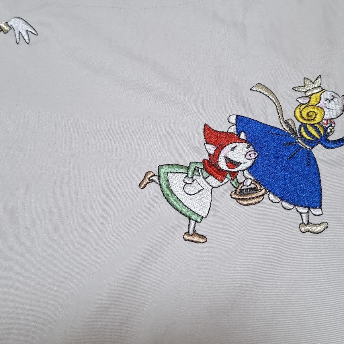  アルベロベロ オレボレブラ 長袖カットソー レディース - ベージュ×アイボリー×マルチ クルーネック 刺繍 ビジュー 長袖 Tシャツ カットソー