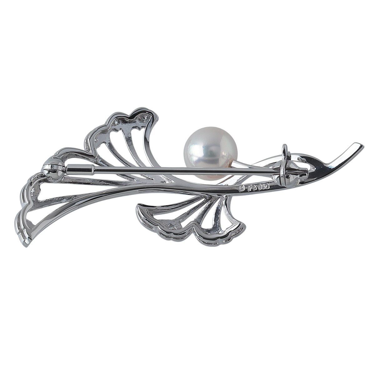 ミキモト パール ダイヤ ブローチ Pt950 アコヤパール7.1mm 新品仕上げ