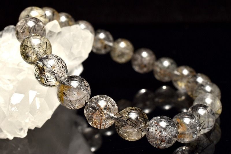 1点物】ライモナイト共生 ブラックトルマリンインクォーツ 9mm