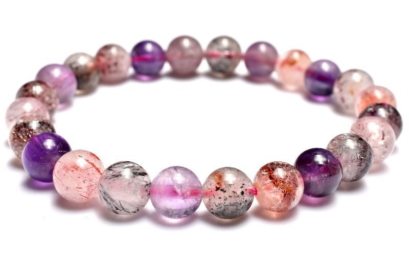 1点物 上質 マルチ スーパーセブン 7.5mm ブレスレット パワーストーン 天然石 _MC658